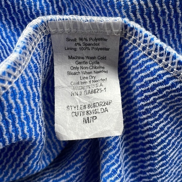 Renee C Dress Flowy Skirt Blue White Party Cocktail Preppy Wedding Spring Medium - Picture 4 of 5